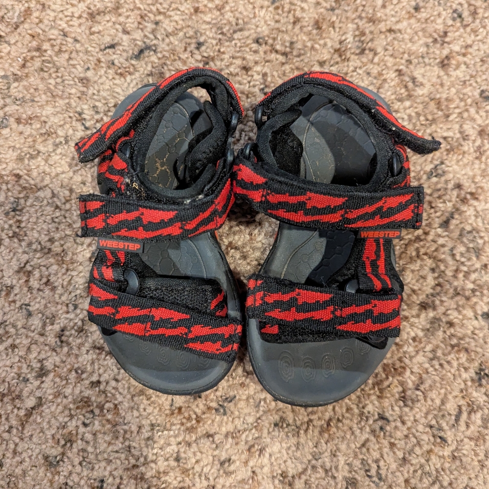 Kids Black and Red Sandals
